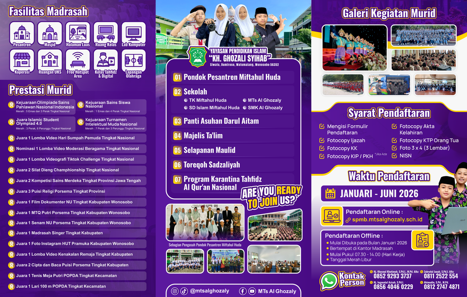 Brosur Belakang MTS Al Ghozaly